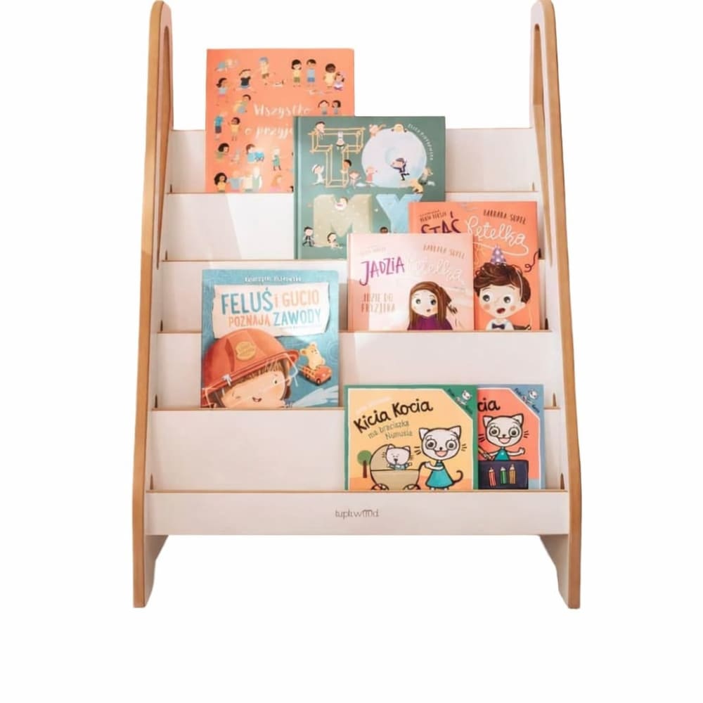 Bibliothèque Montessori mini pour enfant en bois blanc