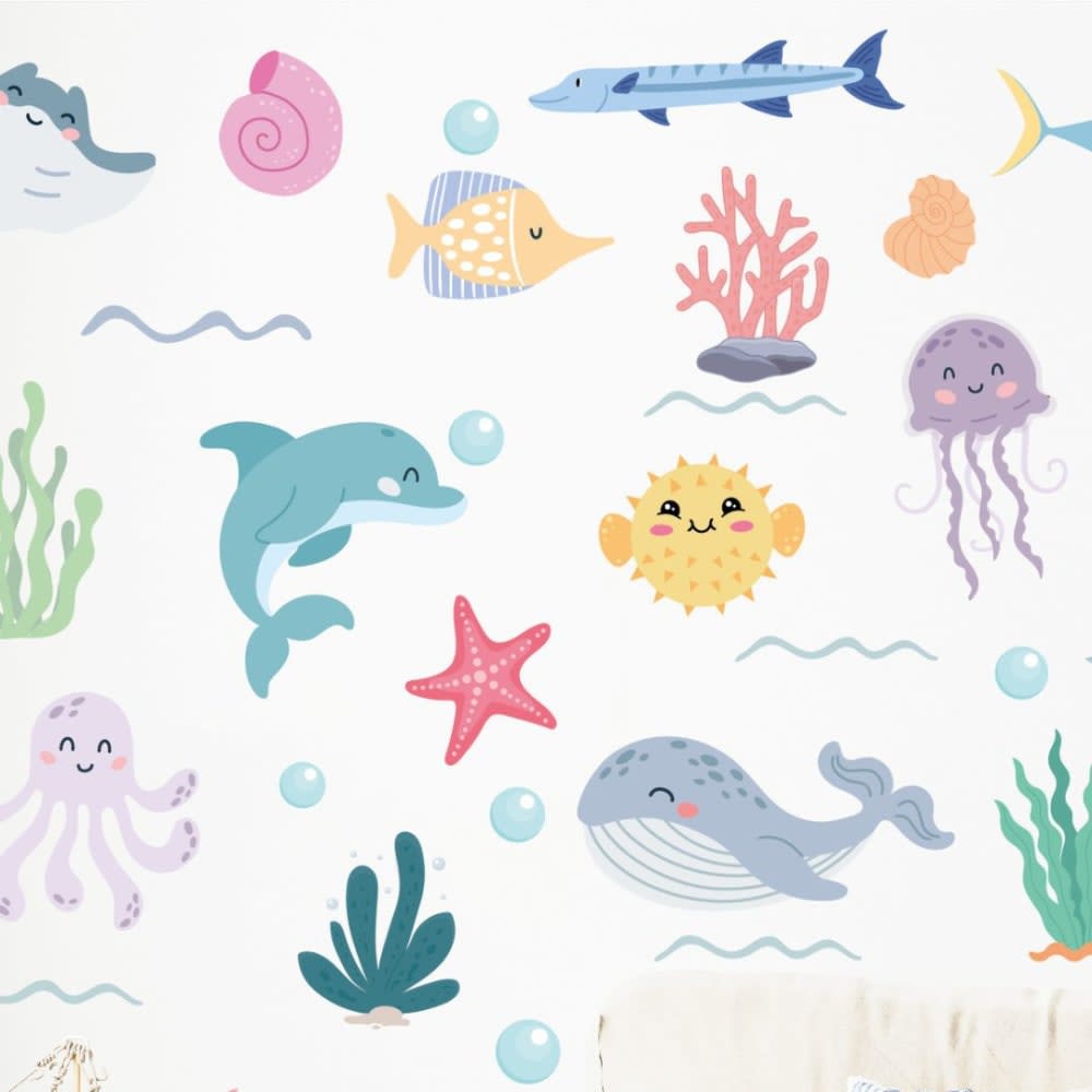 Babykare - Sticker mural pour enfant poissons