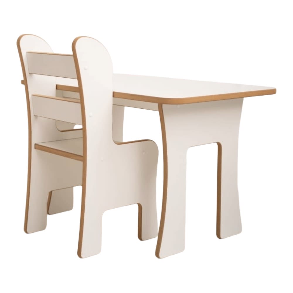 Tupti.wood Tisch und Stuhl für Kinder aus Holz WEISS HOLZ Kinder