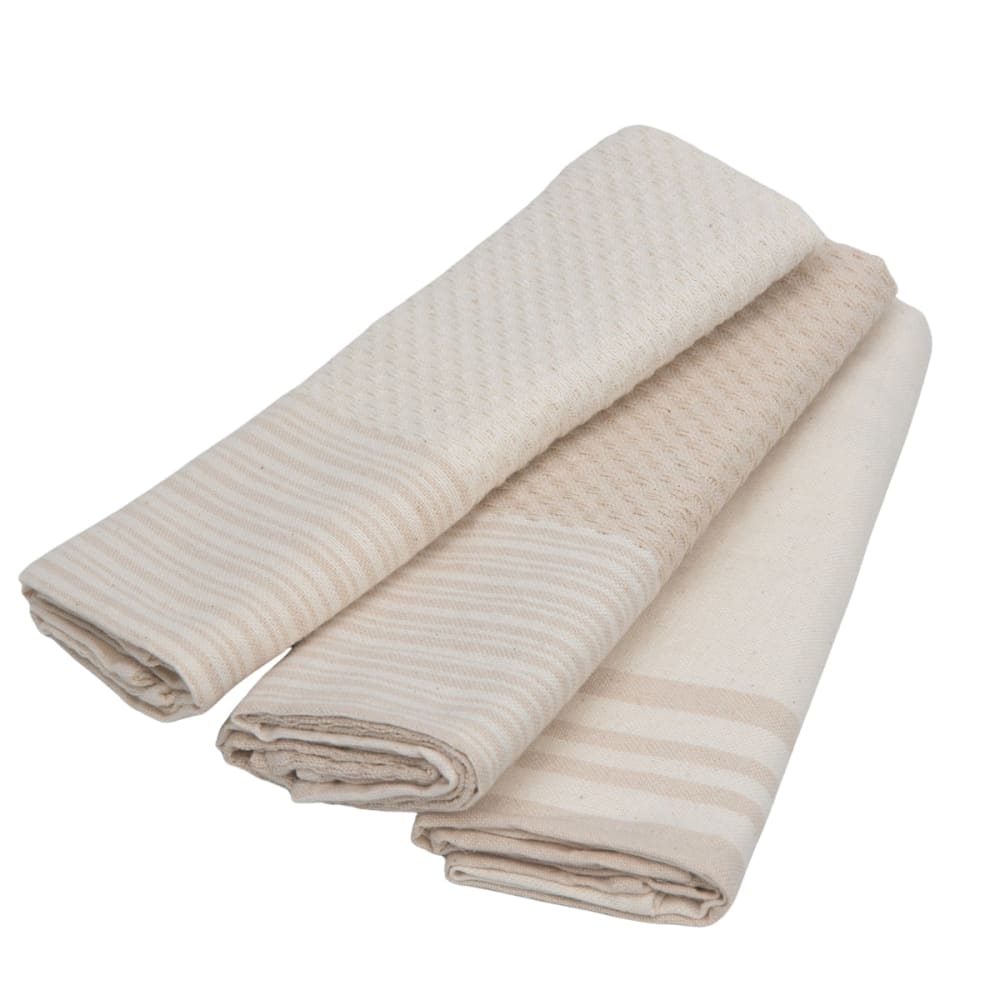 Torchon (x3) coton 45x70 taupe clair