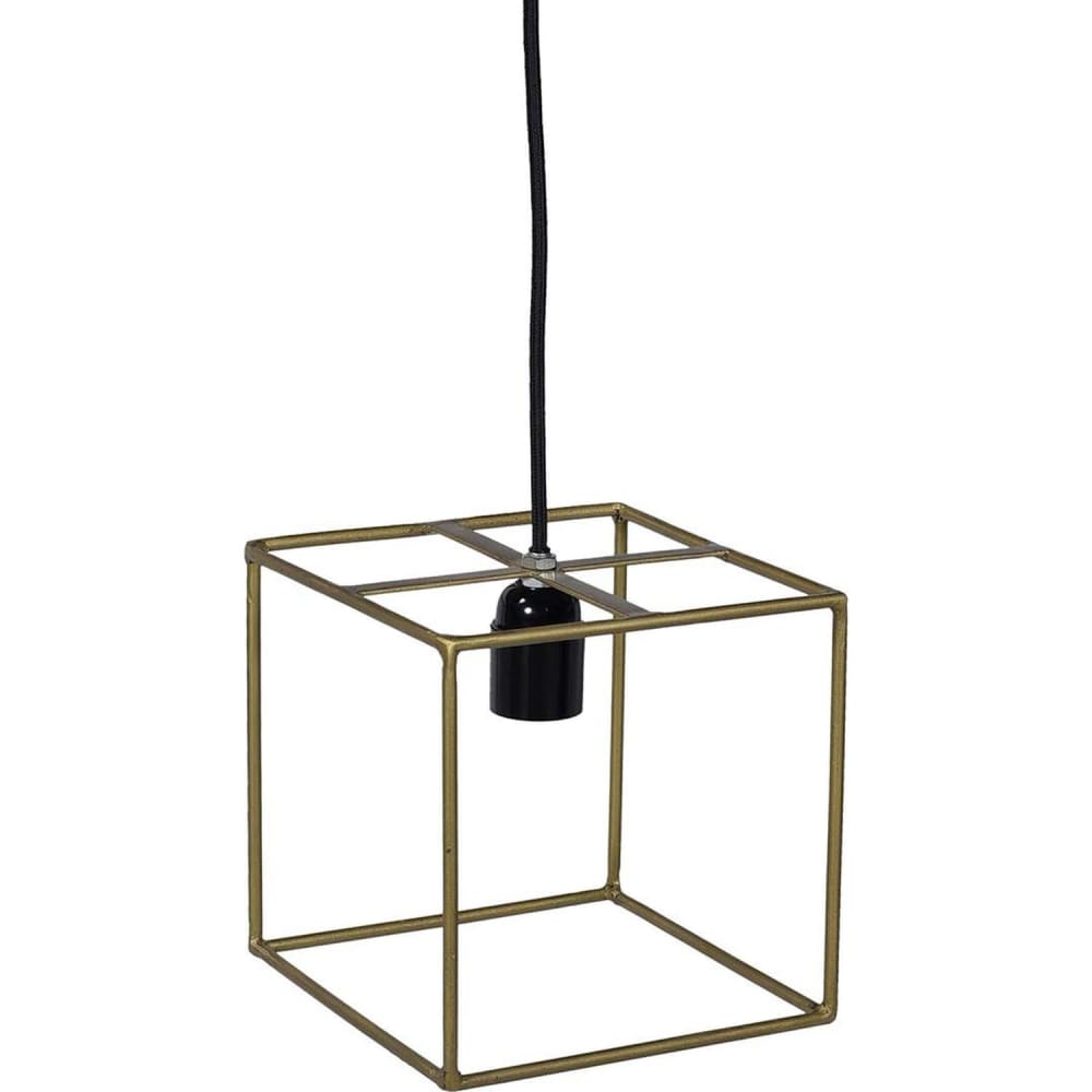 Trademark Living Viereckige Hängelampe aus Eisen, Messing Gold Metall
