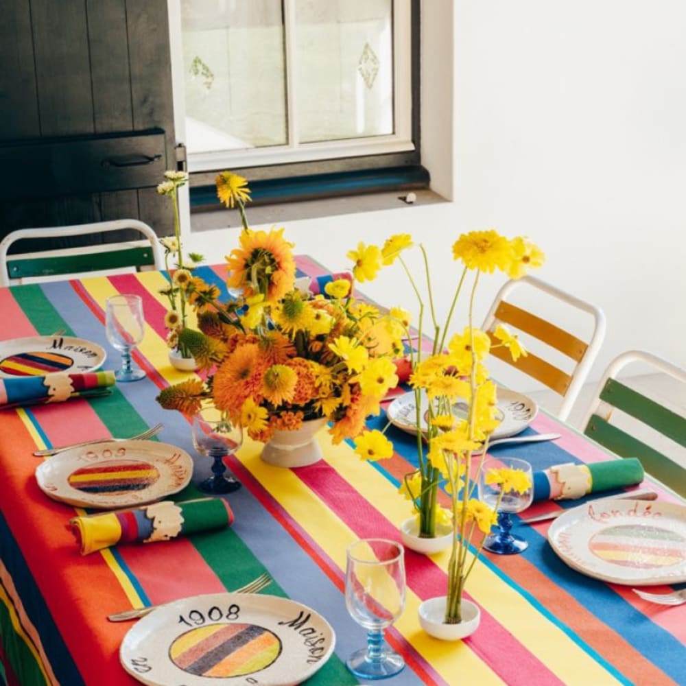 Nappe enduite en coton multicolore 175x175 cm — vue 4