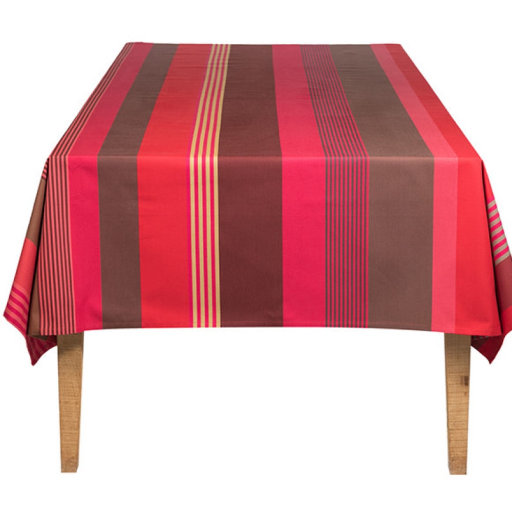 Nappe enduite en coton rouge 175x175 cm — vue 4