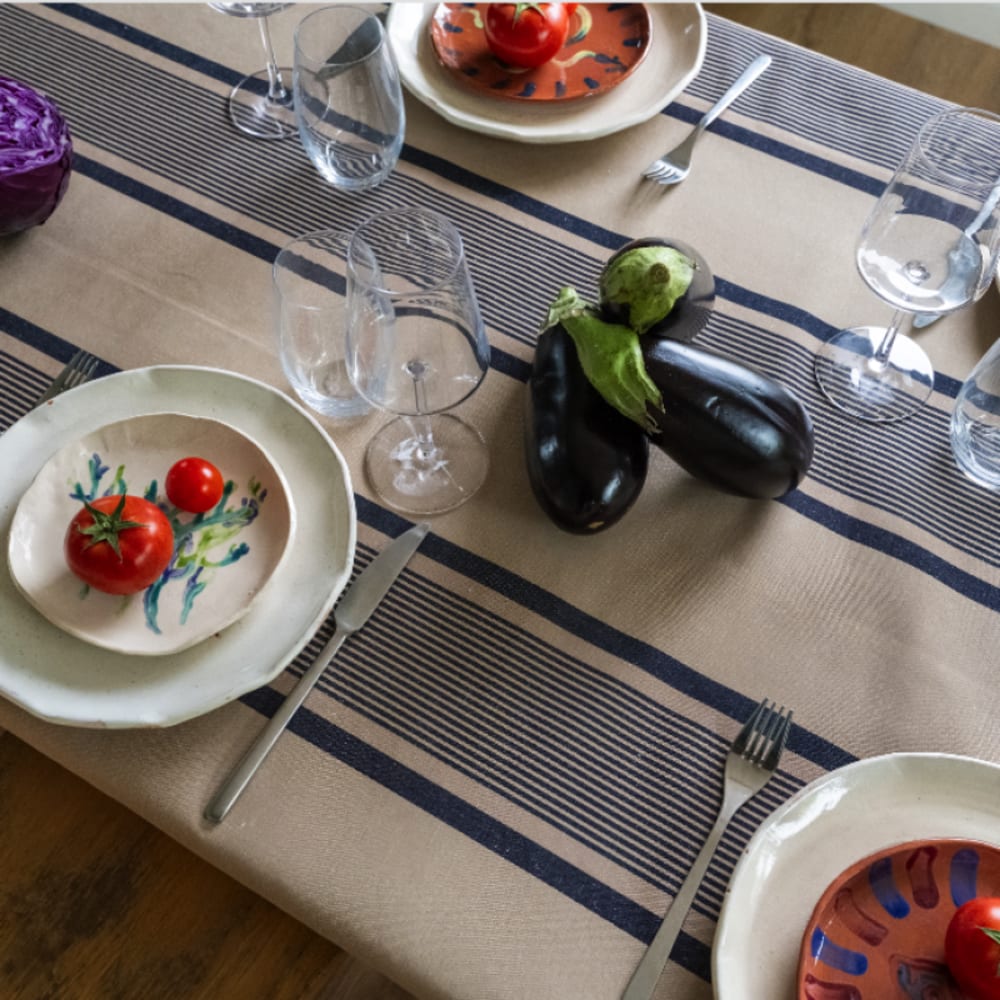 nappe en coton et lin