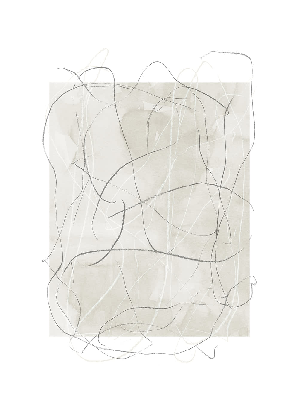 Hannun Dekorativer Kunstdruck, 50 x 70 cm style modern Weiß Papier