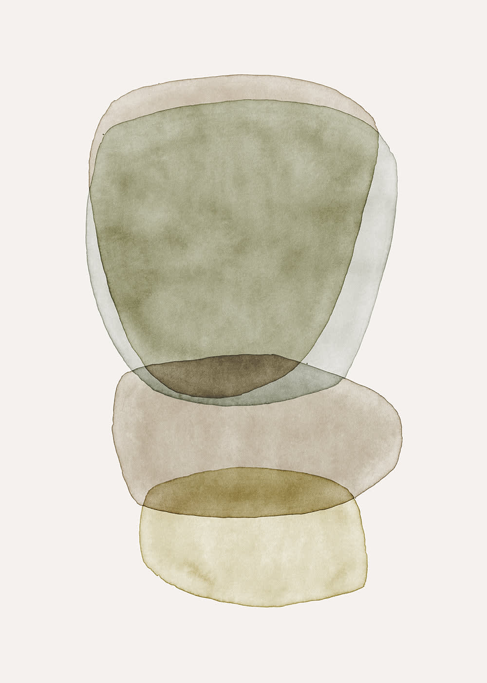 Hannun Dekorativer Kunstdruck, 50 x 70 cm style modern Beige Papier