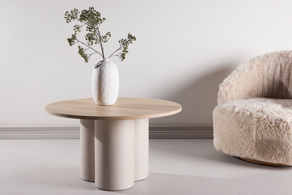 Couchtisch Ø80cm, Cremeweiß - Maisons Du Monde