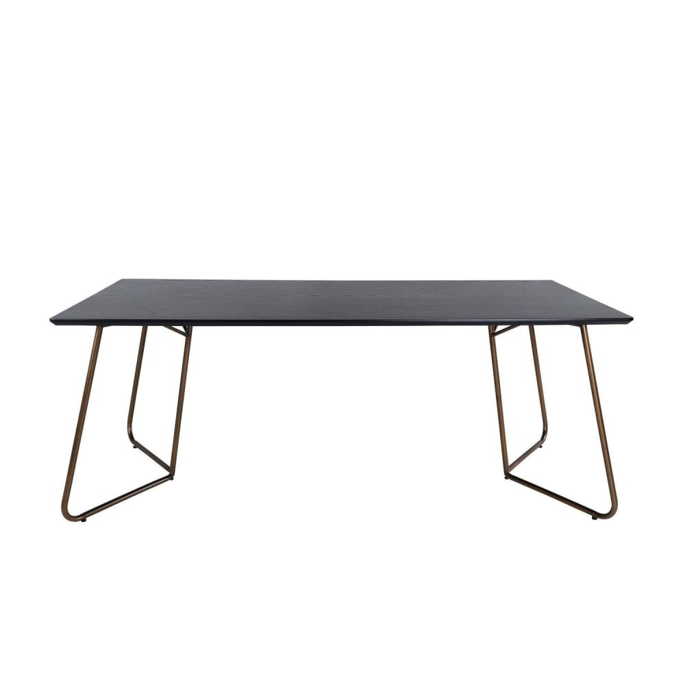 Venture Home Esstisch Petra 190*90cm, Schwarz / Kupfer Schwarz Spanplatte