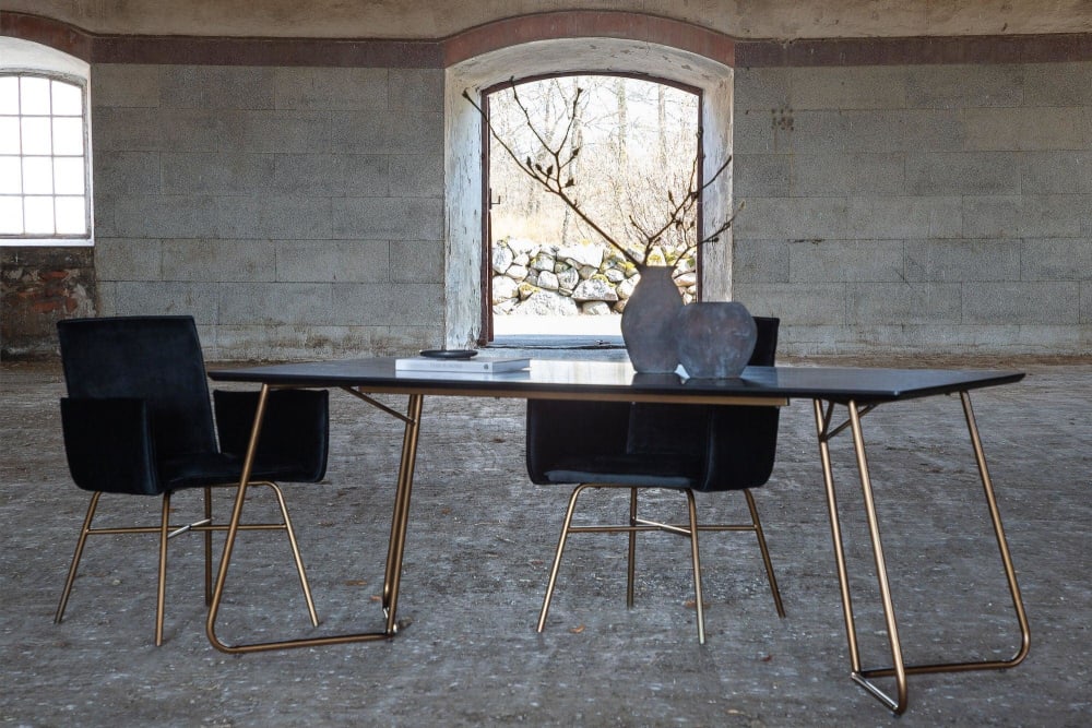 Esstisch Petra 190*90cm, Schwarz / Kupfer - Maisons Du Monde