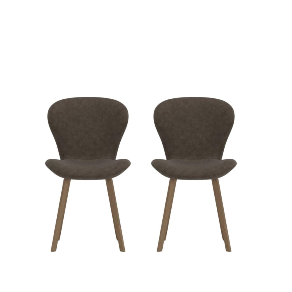 Venture Home 2er-Set Polsterstühle Lilja aus Leinen, Braun Braun Stoff