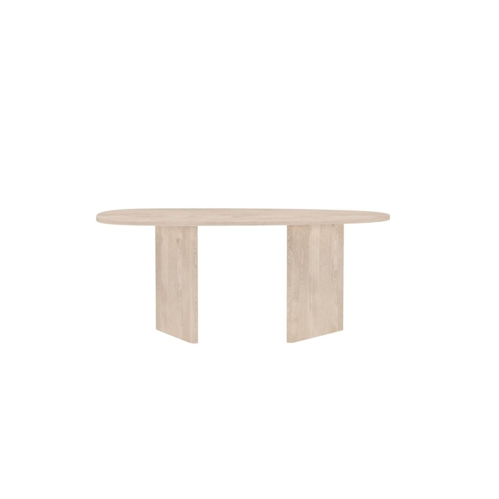 Venture Home Esstisch Grönvik Oval 180x90cm, Cremeweiß Beige Spanplatte