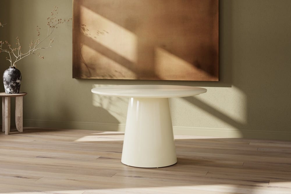 Esstisch Lanzo Ø120cm, Hochglanz beige - Maisons Du Monde