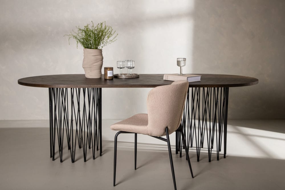 Esstisch stone Oval 220cm, Mokka - Maisons Du Monde