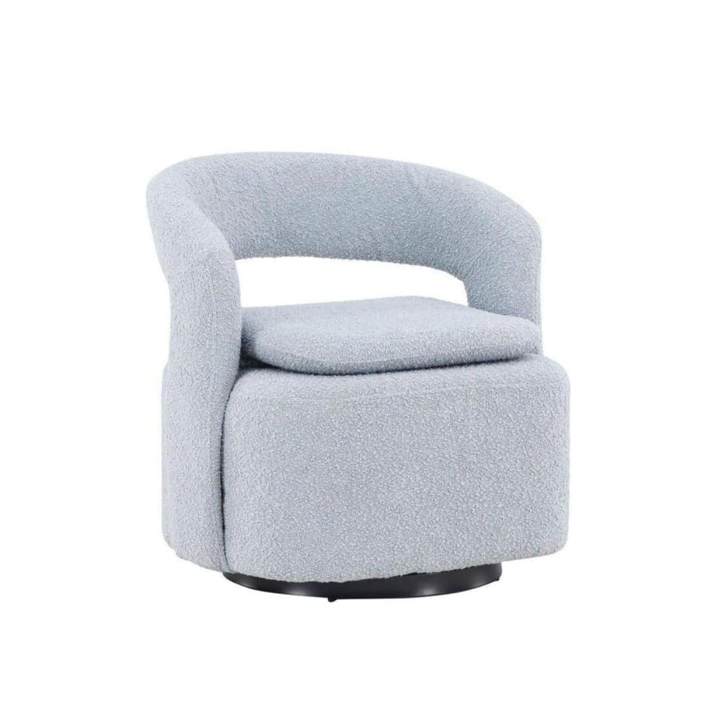 Venture Home Sessel Laurel Drehsessel aus Teddy Bouclé, Babyblau - Stoff