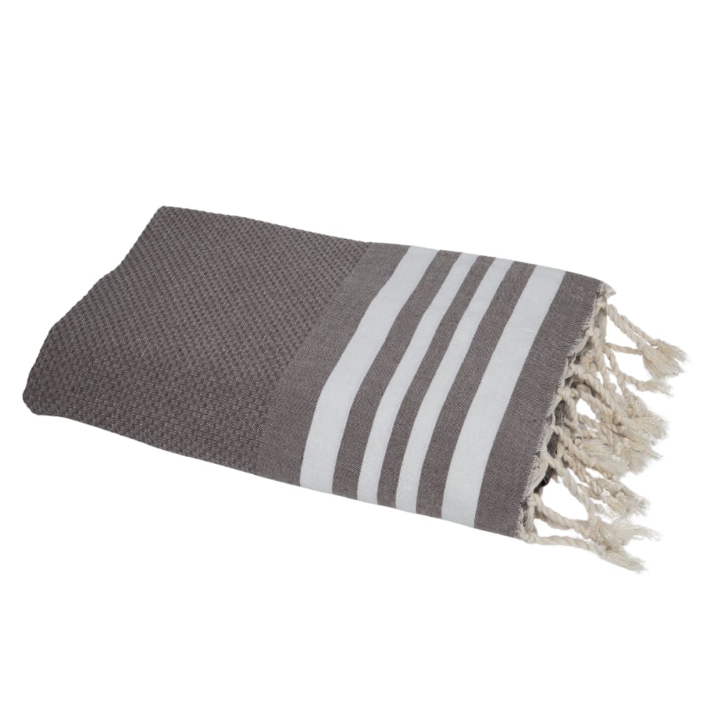 Fouta nid d'abeille coton 100x200 taupe