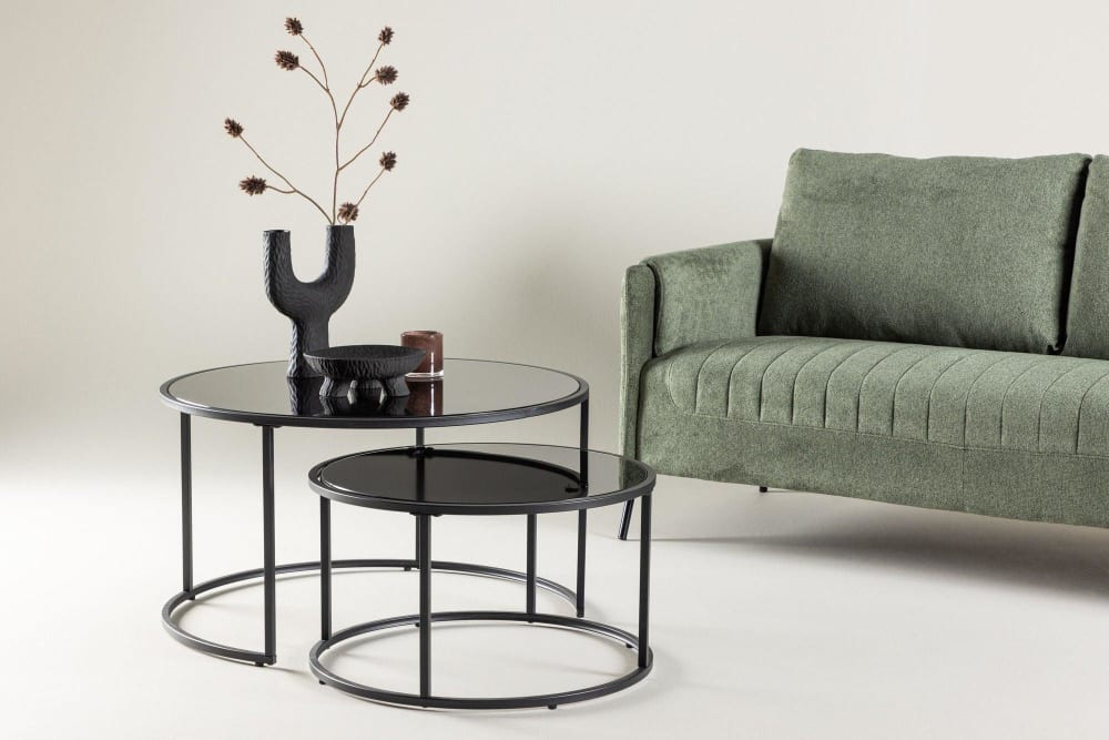 Couchtische Twin, 2er-Set, Schwarz - Maisons Du Monde