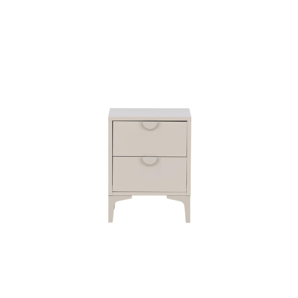 Venture Home Nachttisch Piring mit 2 Schubladen aus Metall, beige - Metall