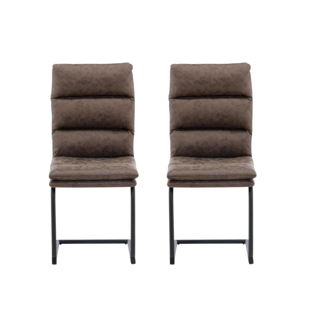 Venture Home 2er-Set Freischwinger Zizo aus Mikrofaser, Braun Braun Stoff