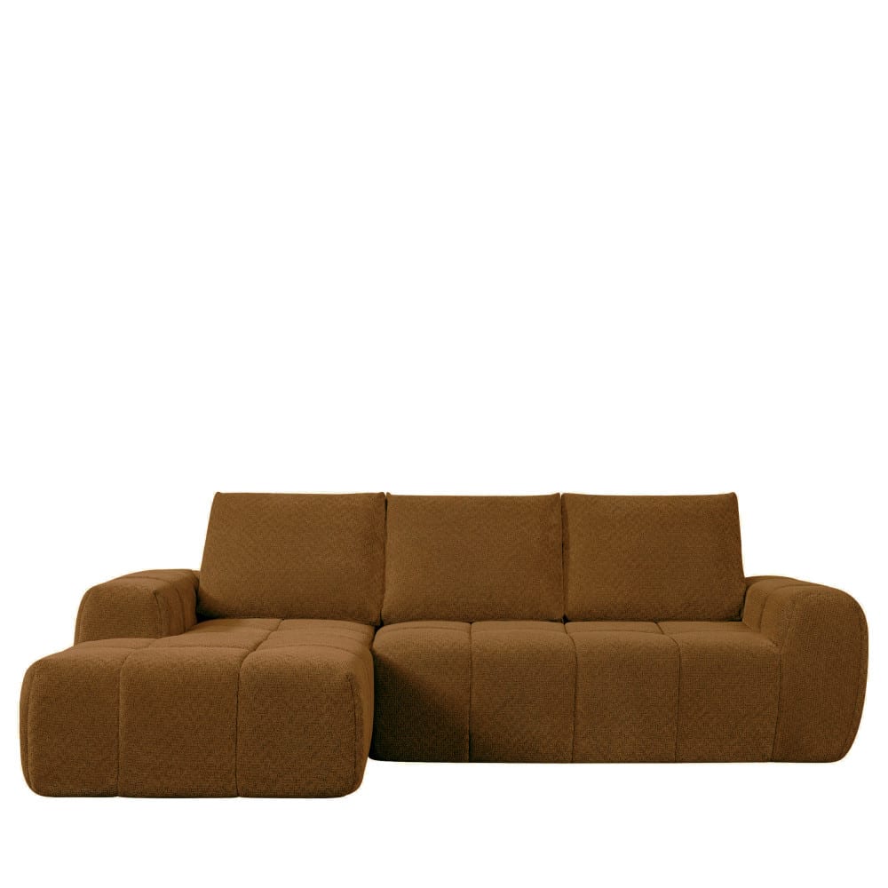 Canapé d'angle gauche compressé 3,5 places en tissu - Bronze