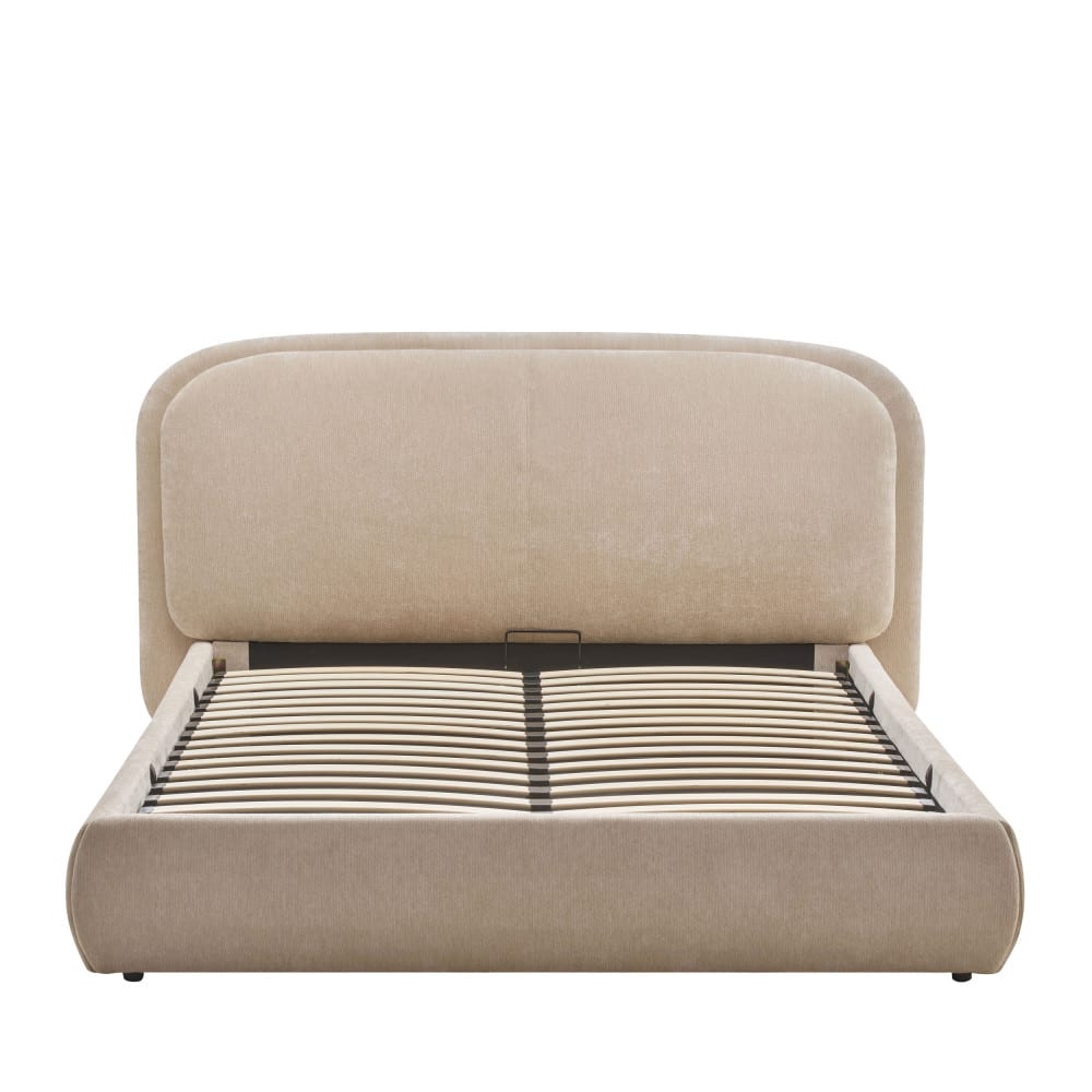 Lit coffre en tissu 160x200cm - beige