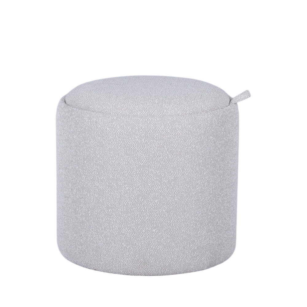 Pouf avec rangement en tissu convertible en table ø40cm - beige chiné