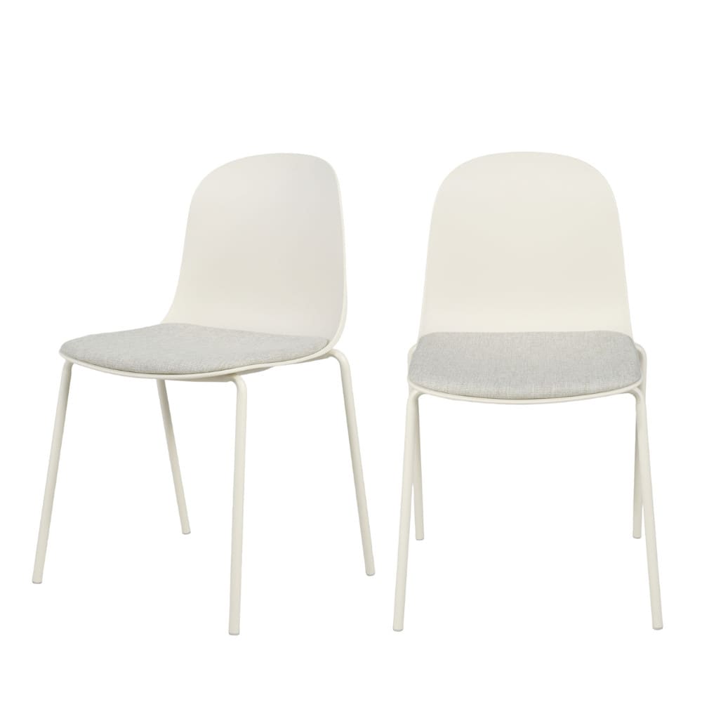 Lot de 2 chaises en tissu - beige