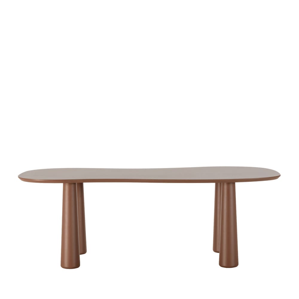 Table à manger 8 personnes organique en bois  - Marron glacé