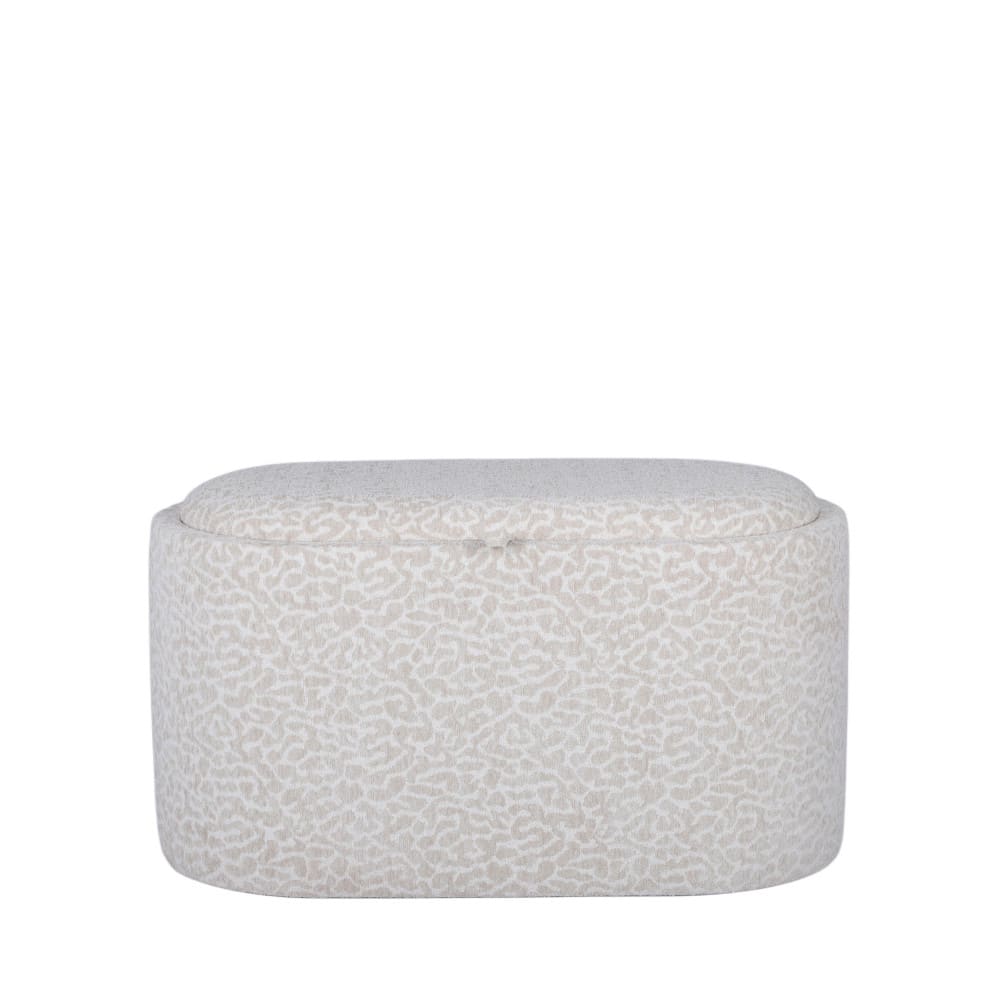 Banc coffre imprimé léopard convertible en table basse L77cm - Beige