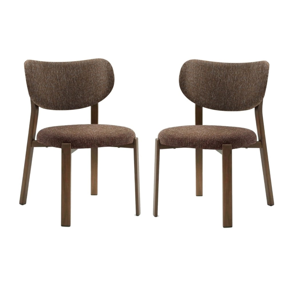 Chaises en lot de 2 tissu et pieds décor bois h77 cm Chaises en lot de 2 tissu et pieds décor bois h77 cm