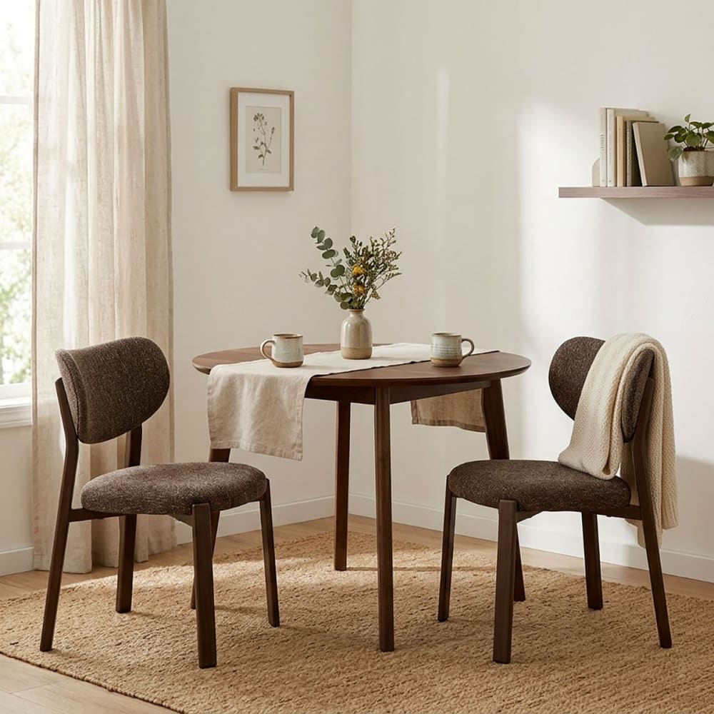 Stühle 2er-Set Stoff und Beine in Metal H77 cm - Braun - Maisons