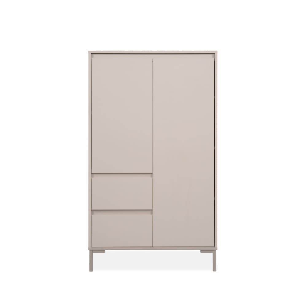 Buffet haut 2 portes et 2 tiroirs couleur cachemire h139 cm
