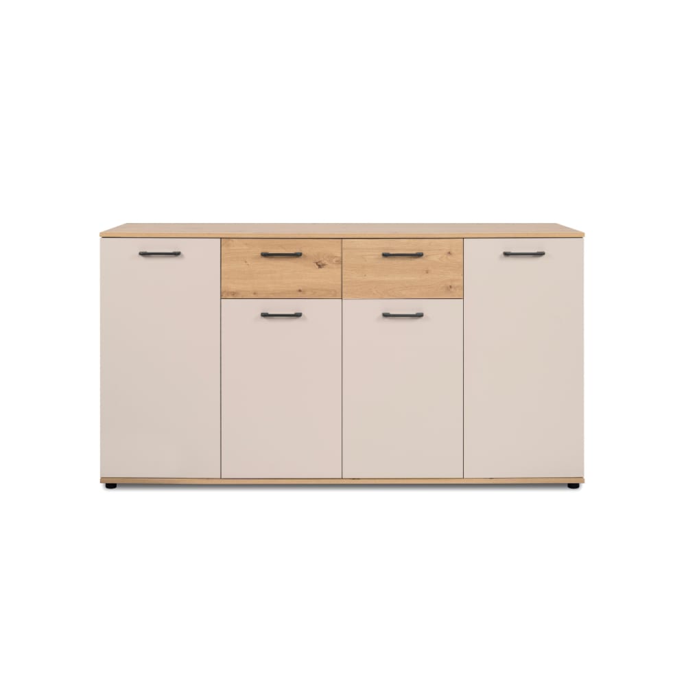 Calicosy Sideboard 4 Türen, 2 Schubladen in Eicheneffekt und Kaschmir L160 cm style modern Beige Spanplatte