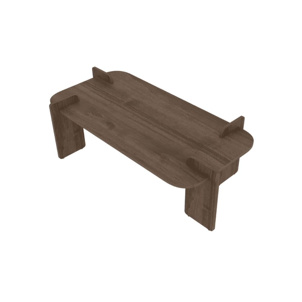 Table basse rectangulaire avec arrondis L120 cm - Effet Noyer
