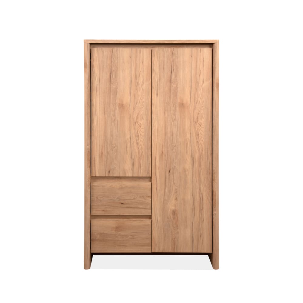 Buffet 2 portes 2 tiroirs effet bois L86 cm