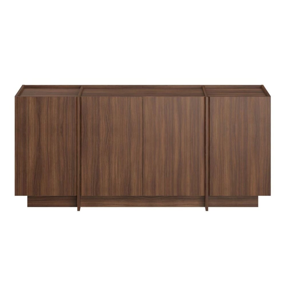 Buffet bas 4 portes L180 cm - Effet Noyer