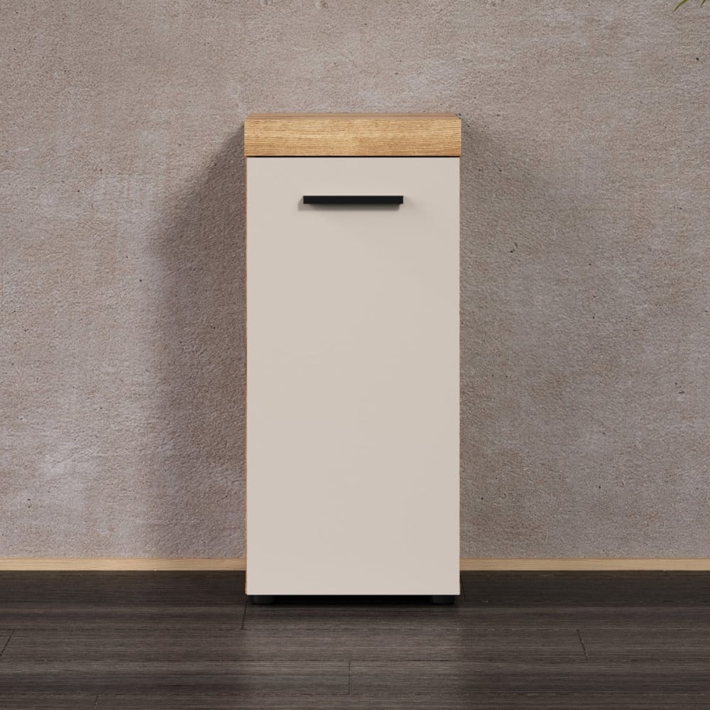 Badezimmerschrank, 1 Tür, Eichendekor und Kaschmir L36 cm -