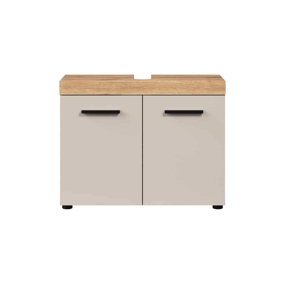 Meuble sous vasque 2 portes décor chêne et cashmere L72 cm