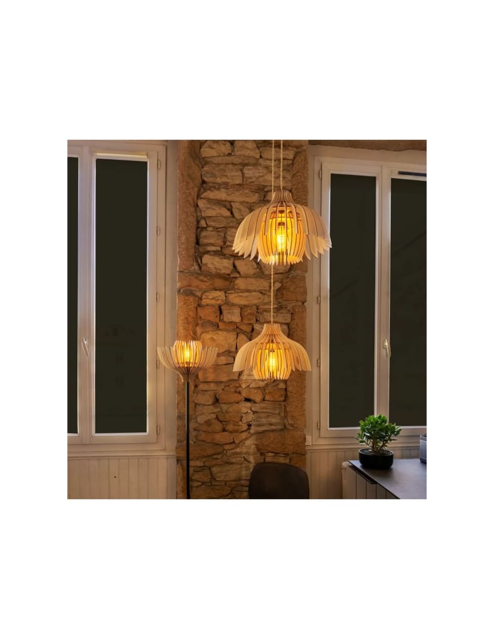 Suspension en bois naturel — vue 3