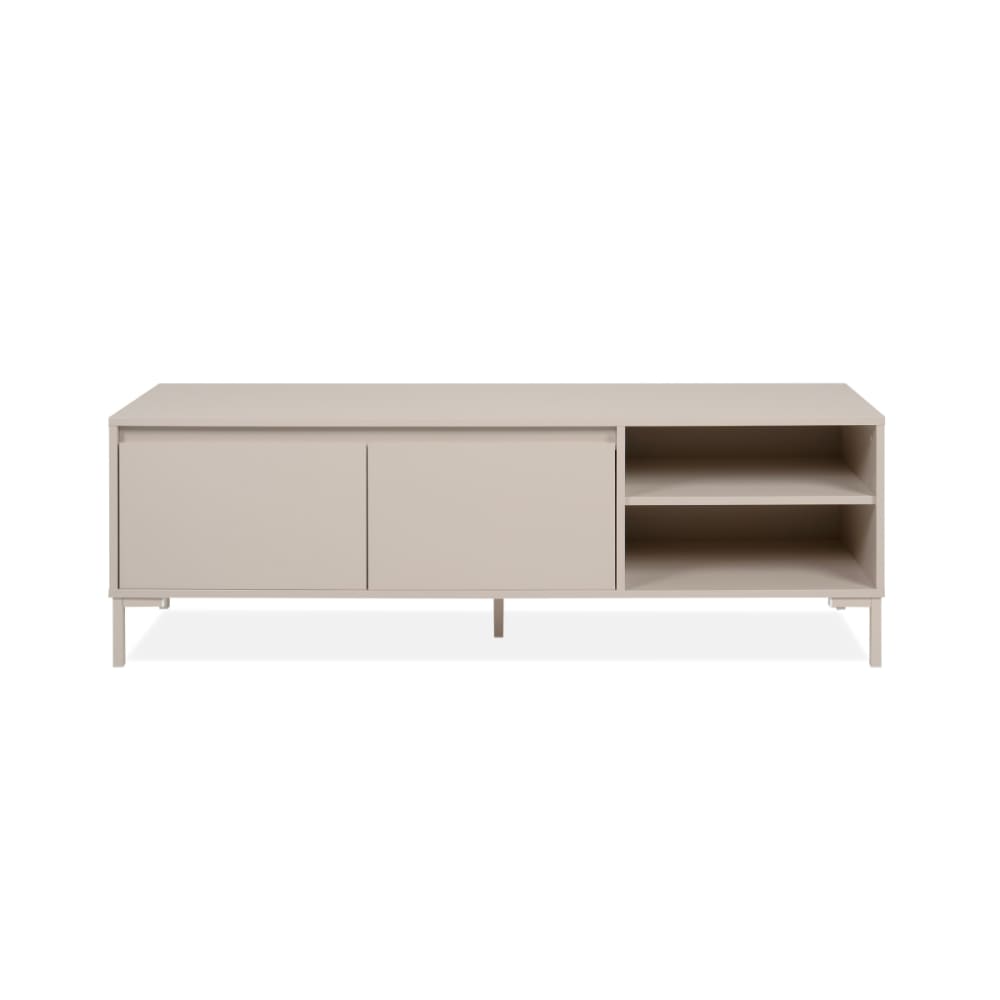 Meuble TV 2 portes, 2 niches couleur cachemire L150 cm