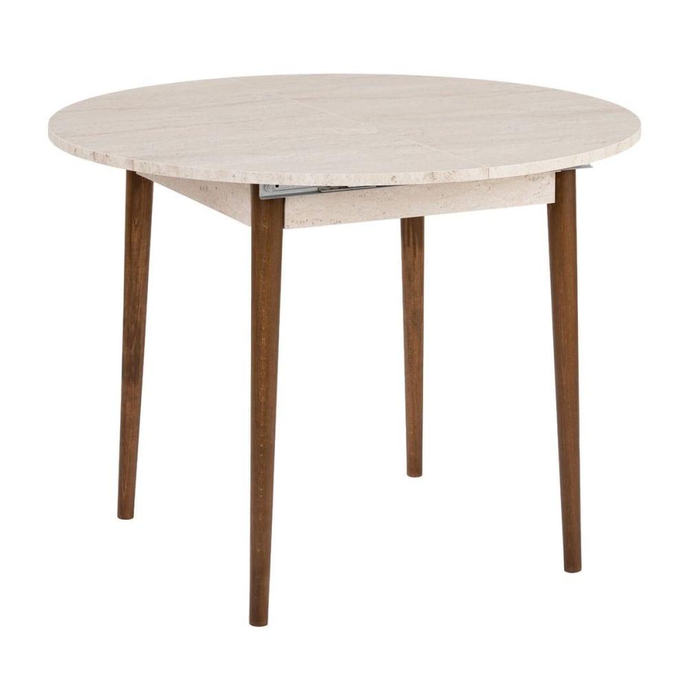 Table à manger extensible l100-131 cm - travertin/ noyer Table à manger extensible l100-131 cm - travertin/ noyer