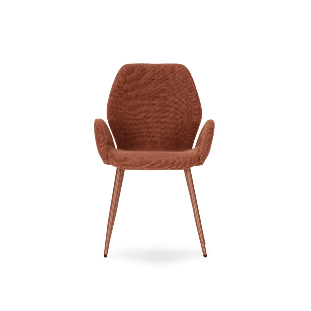 Stoffsessel 2er-Set mit Metallfüßen H86 cm - Terrakotta - Maisons