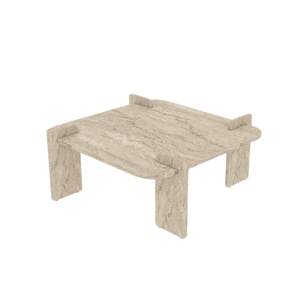 Table basse carrée L90 cm - Effet Travertin