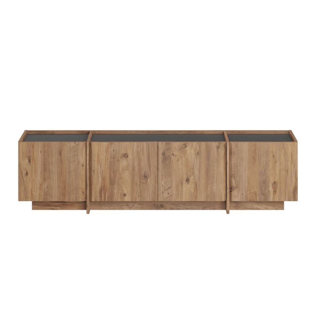 Meuble TV 4 portes L180 cm - Gris Anthracite