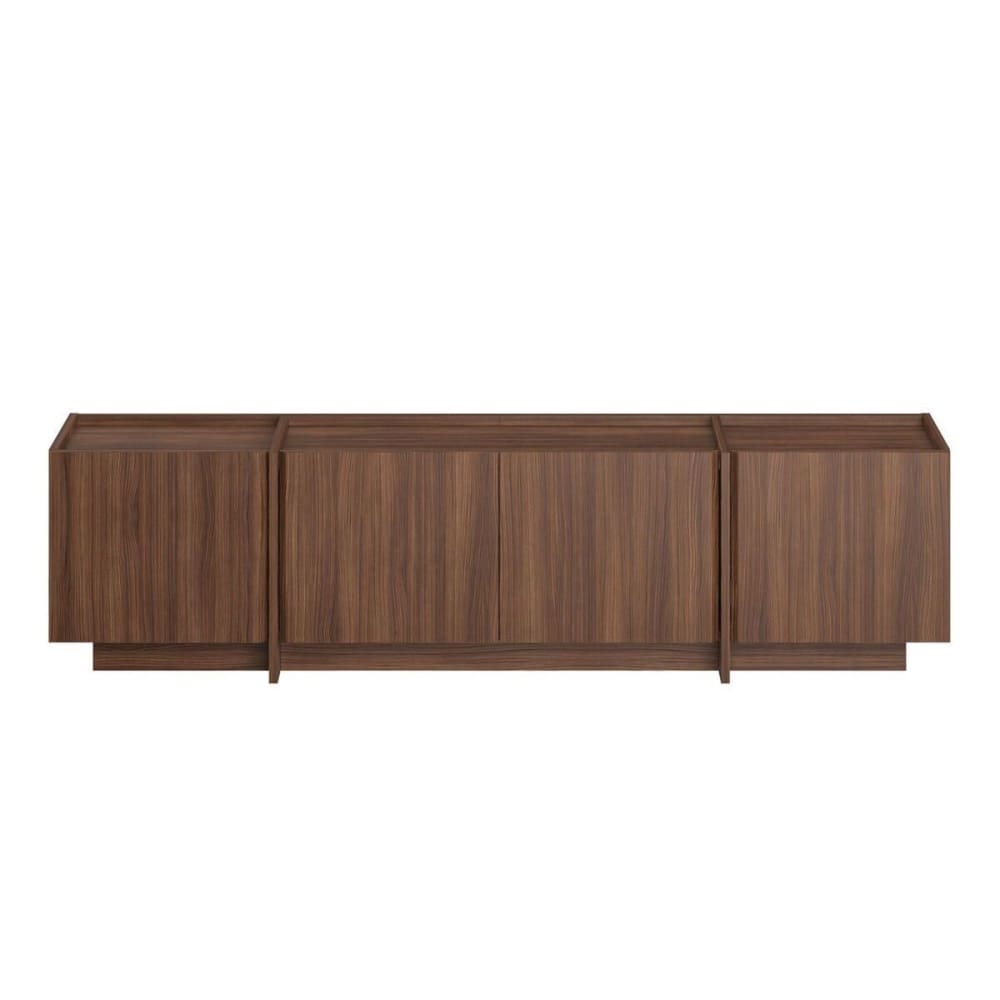 Meuble TV 4 portes L180 cm - Effet Noyer