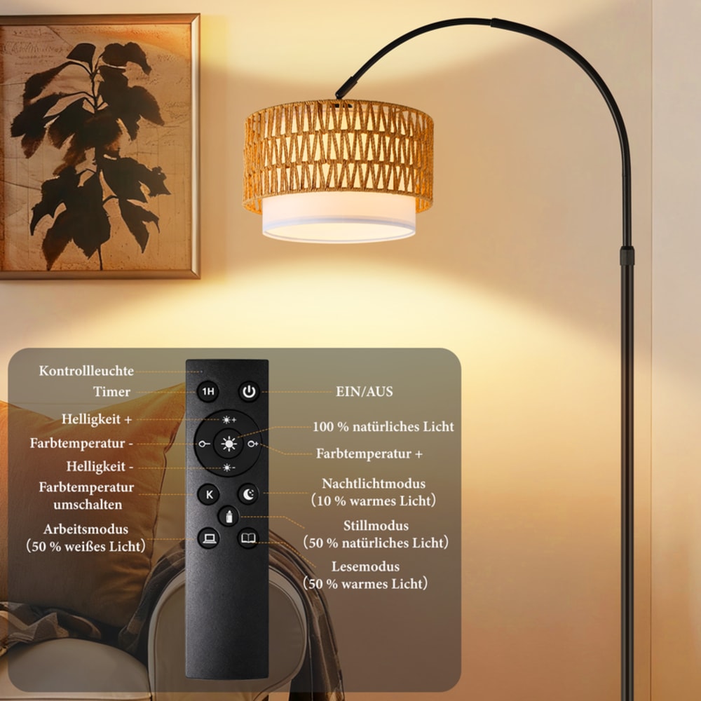 Tamara - lampadaire en métal, coloris noir, l 71 cm, e27, max. 9 w — vue 4