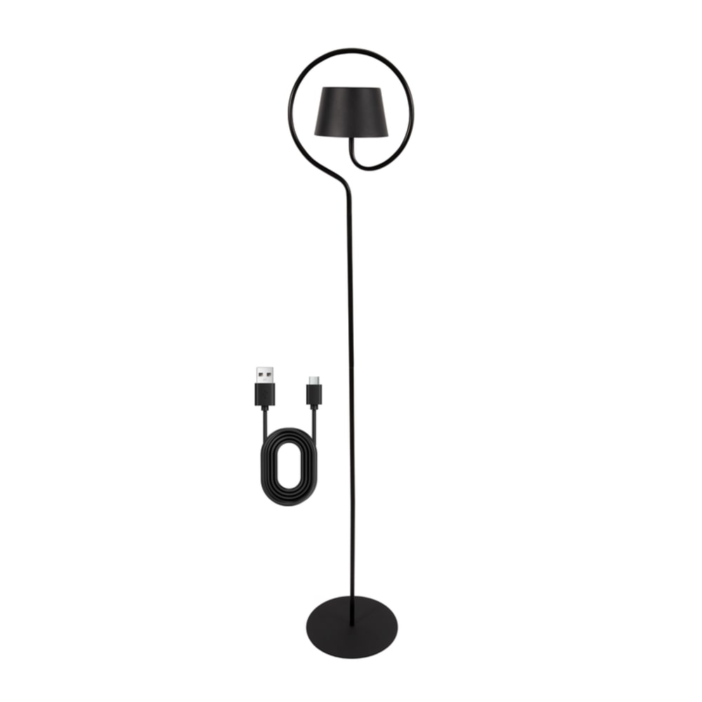 Lampadaire LED en métal, L:23, noir