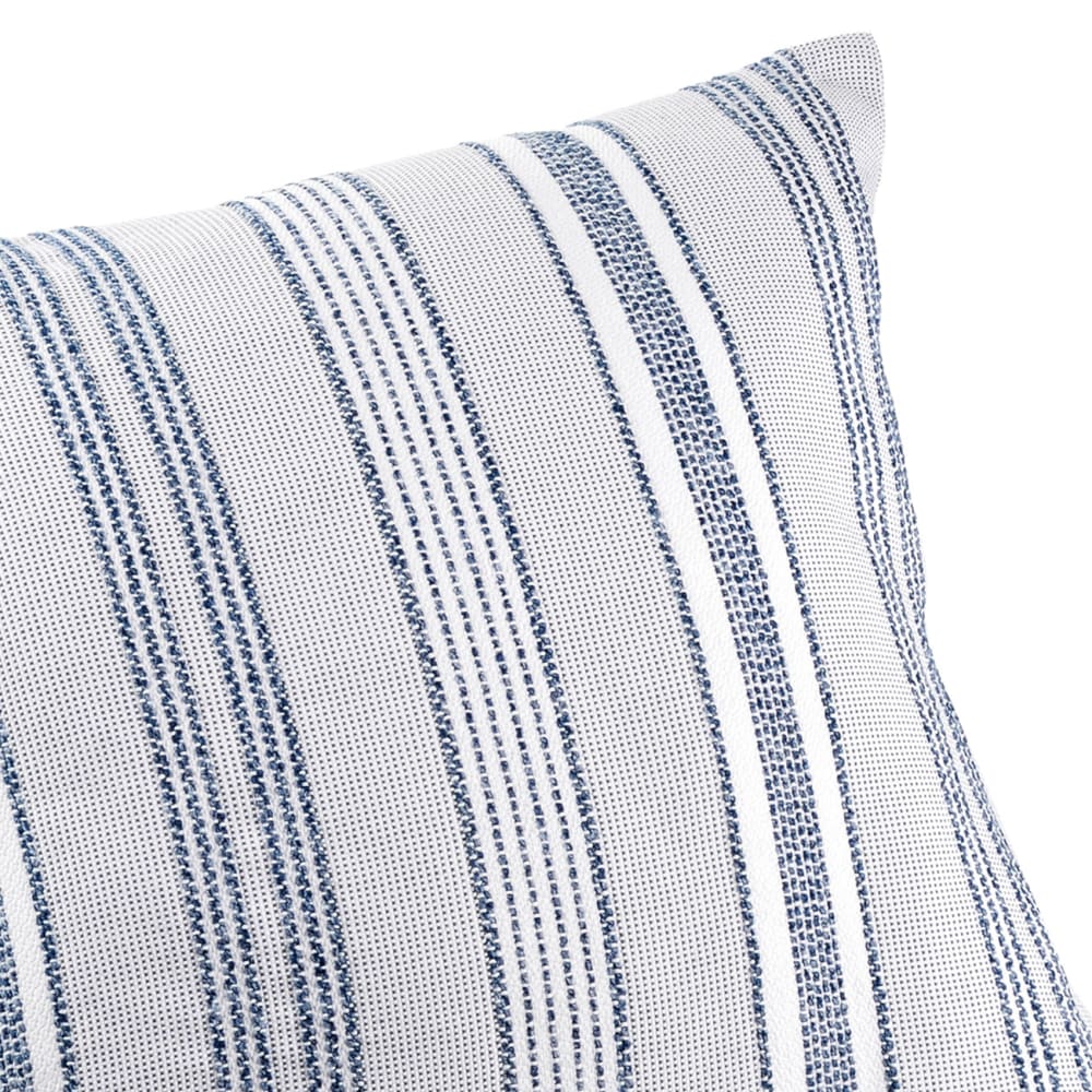 Coussin extérieur déperlant rayé polypropylène bleu 50 x 50 - Maisons du Monde