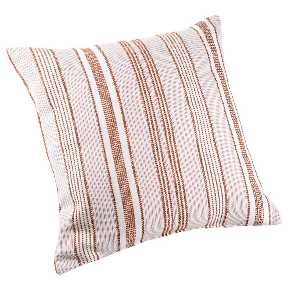 Coussin extérieur déperlant rayé polypropylène orange 50 x 50