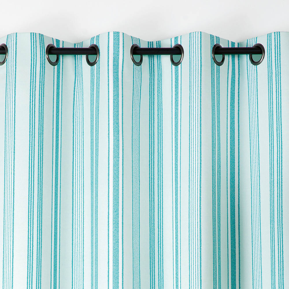 Rideau extérieur déperlant rayé polypropylène turquoise 140x265 cm — vue 4