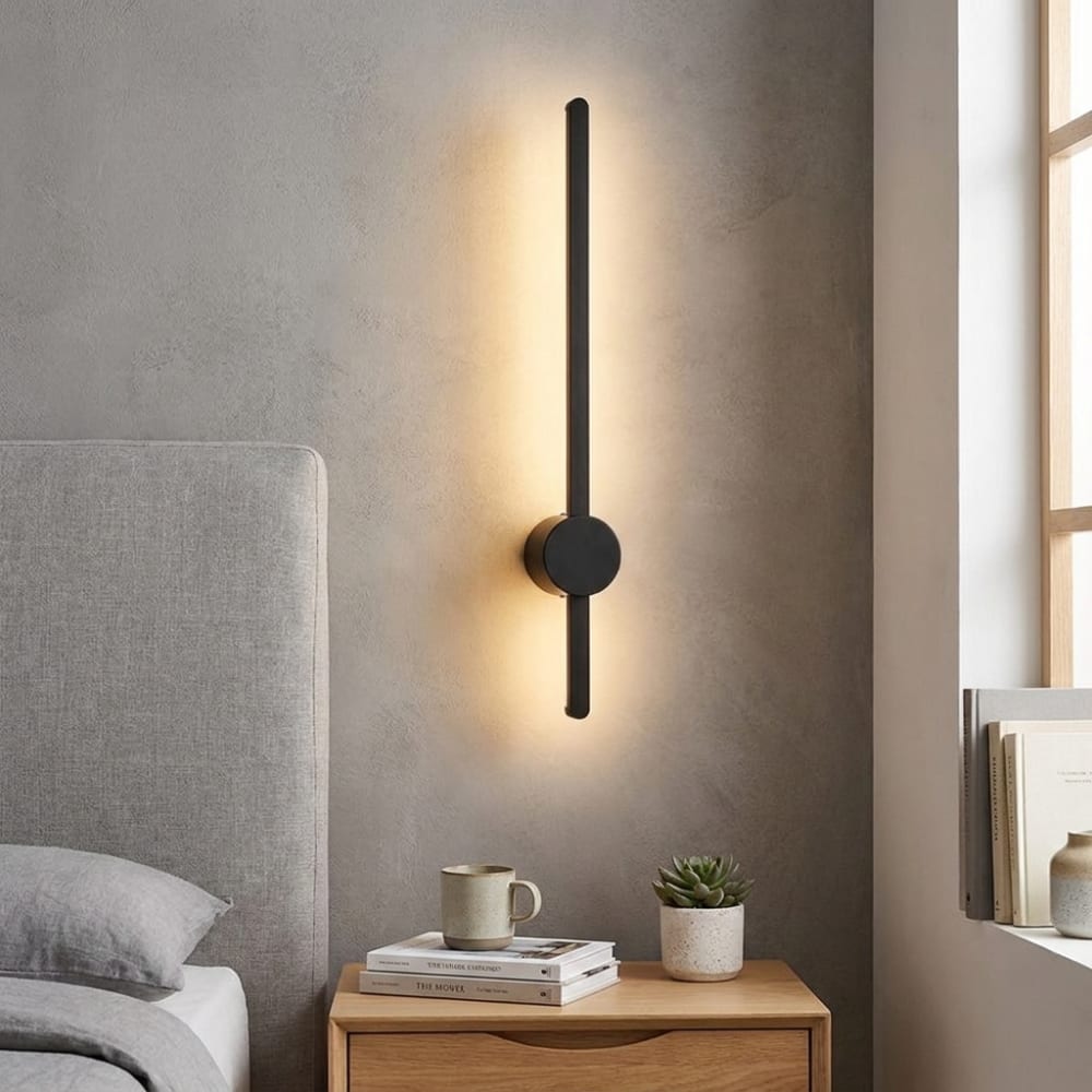 Applique murale linéaire minimaliste 10W 2700K aluminium noir 62 cm — vue 3
